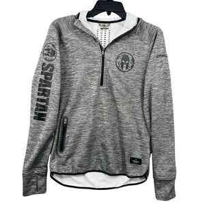 Craft Spartan Race Hoodie Mens S Grey Space Dye 1/4 Zip Vented Performance